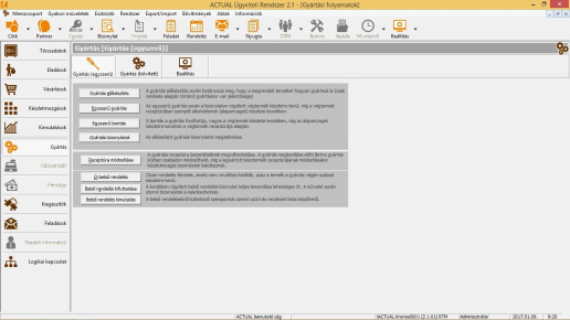 Egyszerű gyártás kezelés